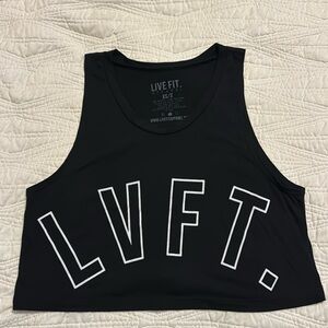 Black crop Live fit apparel tank
